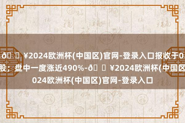 🔥2024欧洲杯(中国区)官网-登录入口报收于0.285好意思元/股；盘中一度涨近490%-🔥2024欧洲杯(中国区)官网-登录入口